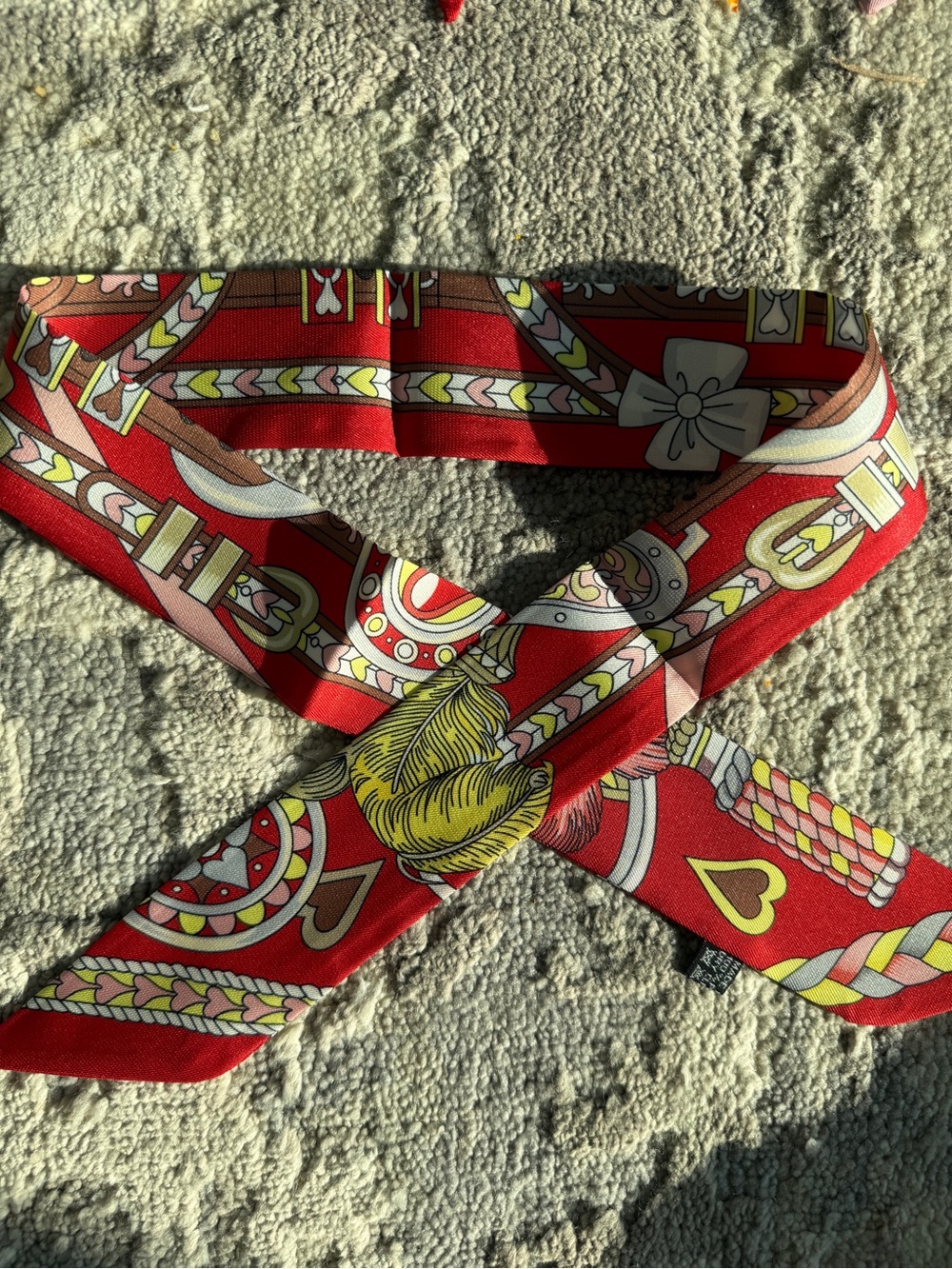 Designer-style Horse Print Twilly Scarf